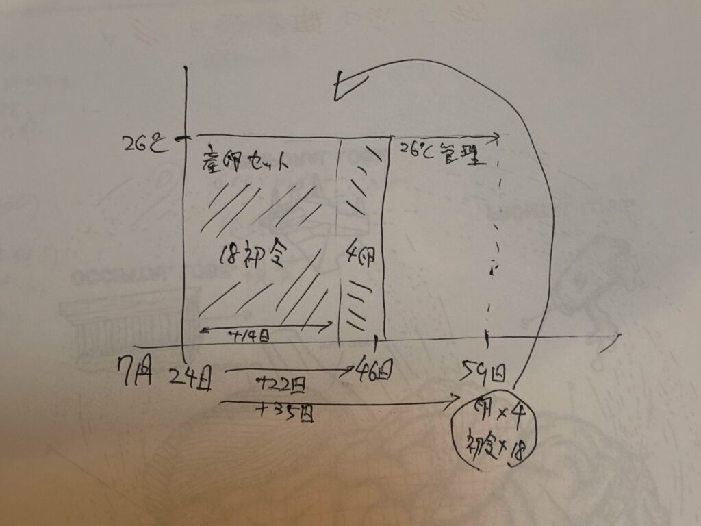 積算温度 産卵から孵化まで